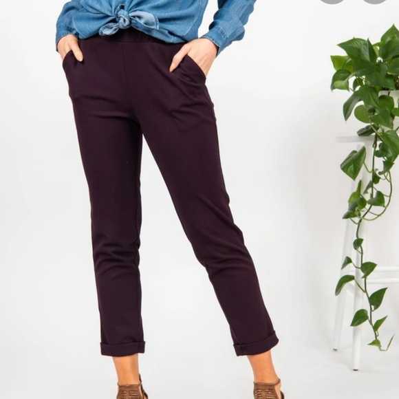 Agnes & Dora Plum Weekday Pant - Picture 1 of 3